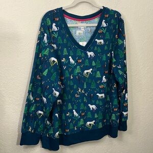 Aria Collection super soft pajama set blue with animals